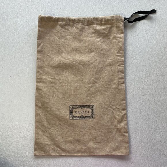 Gucci Dust Bag Storage Drawstring Bag 17" x 11.25" Burlap Sack Style Brown - Picture 1 of 8